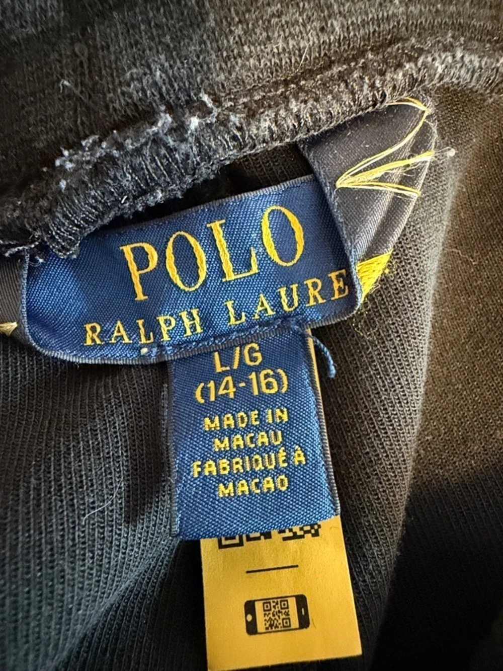 Polo Ralph Lauren Double Knit Jogger Pants black Youth Large 14–16 Athletic
